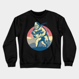 Fishing with Bigfoot: Reeling in the Fun Crewneck Sweatshirt